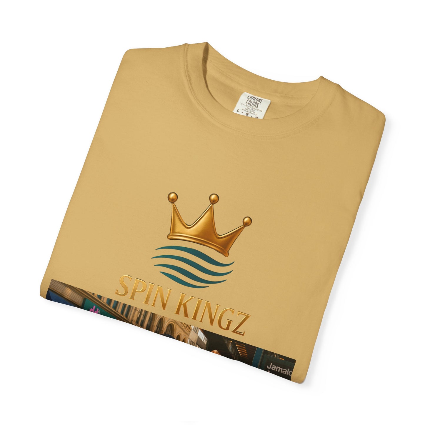 Spin Kingz Unisex Garment-Dyed T-Shirt - Stylish Streetwear, Gift for Music Lovers, Casual Wear, Trendy Outfit, Unisex Fashion