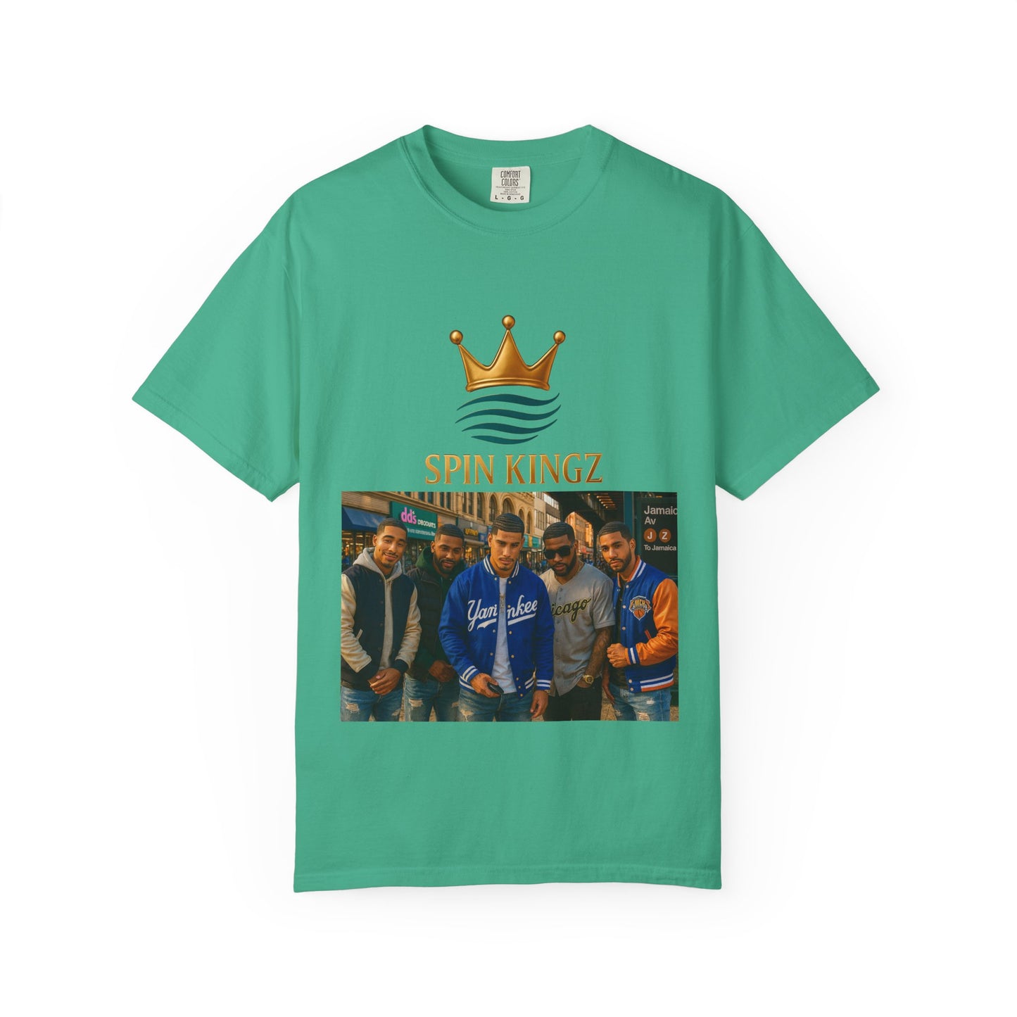 Spin Kingz Unisex Garment-Dyed T-Shirt - Stylish Streetwear, Gift for Music Lovers, Casual Wear, Trendy Outfit, Unisex Fashion