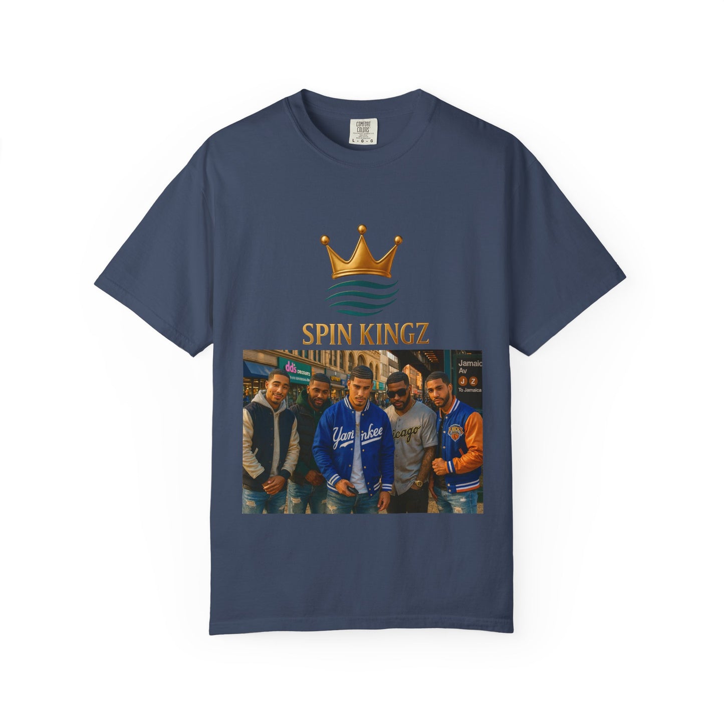 Spin Kingz Unisex Garment-Dyed T-Shirt - Stylish Streetwear, Gift for Music Lovers, Casual Wear, Trendy Outfit, Unisex Fashion