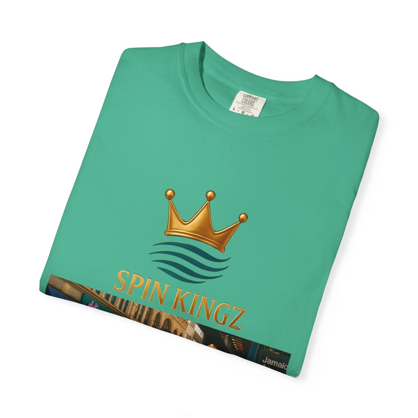Spin Kingz Unisex Garment-Dyed T-Shirt - Stylish Streetwear, Gift for Music Lovers, Casual Wear, Trendy Outfit, Unisex Fashion