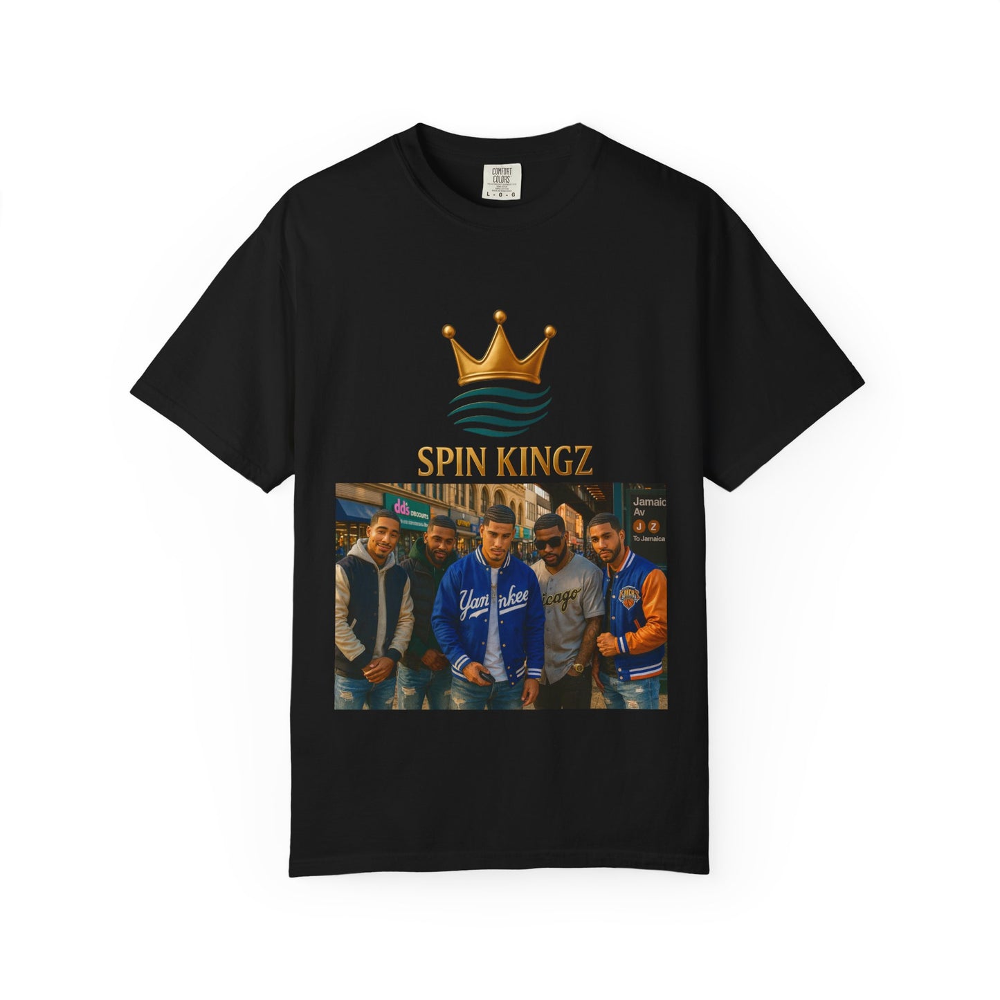 Spin Kingz Unisex Garment-Dyed T-Shirt - Stylish Streetwear, Gift for Music Lovers, Casual Wear, Trendy Outfit, Unisex Fashion