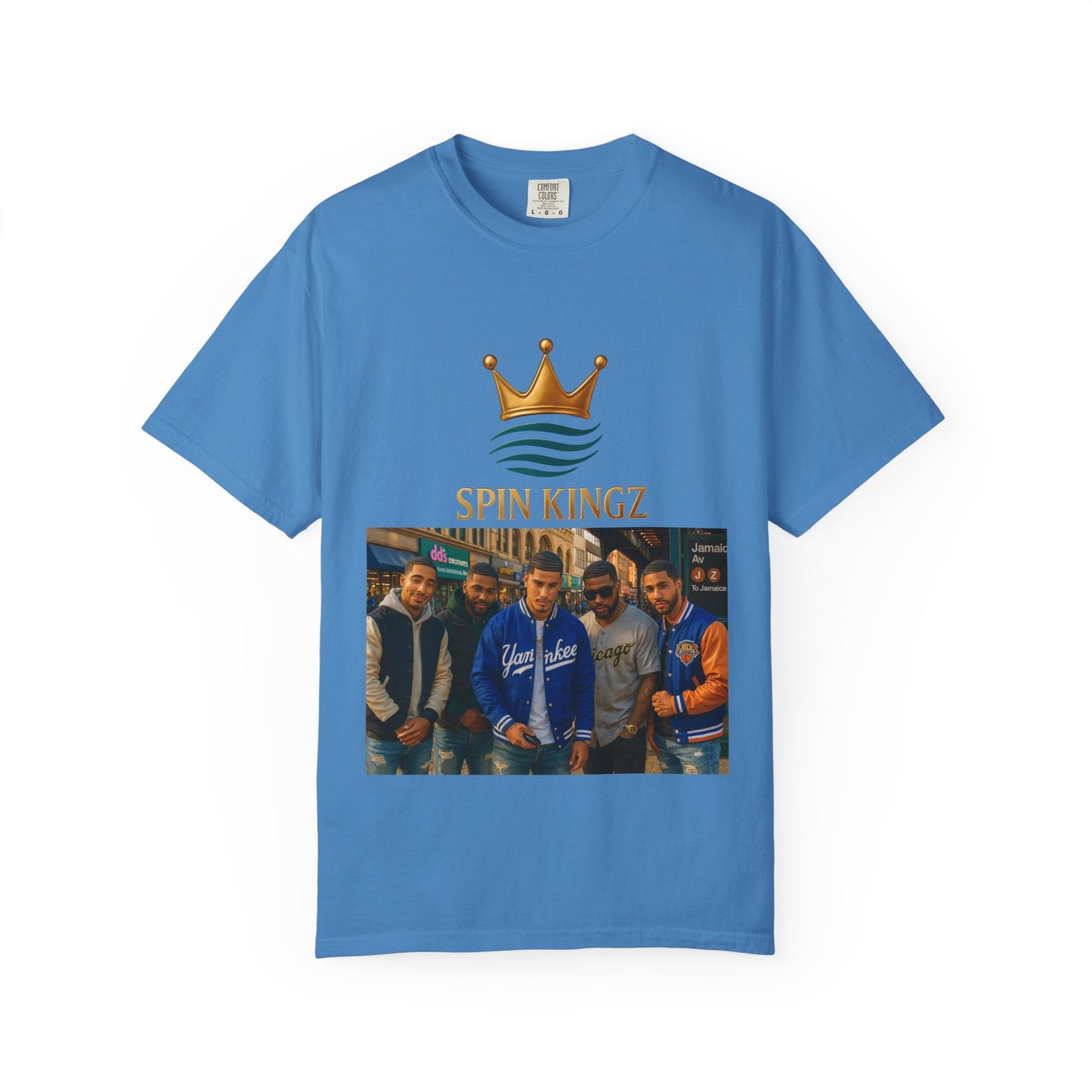 Spin Kingz Unisex Garment-Dyed T-Shirt - Stylish Streetwear, Gift for Music Lovers, Casual Wear, Trendy Outfit, Unisex Fashion