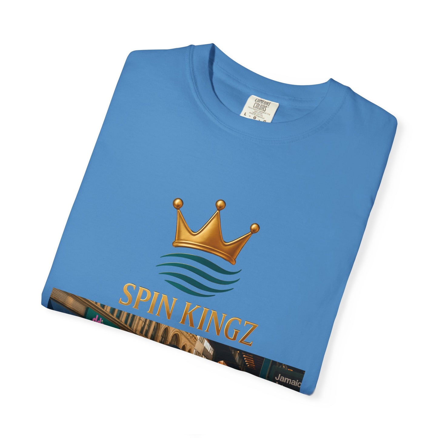 Spin Kingz Unisex Garment-Dyed T-Shirt - Stylish Streetwear, Gift for Music Lovers, Casual Wear, Trendy Outfit, Unisex Fashion