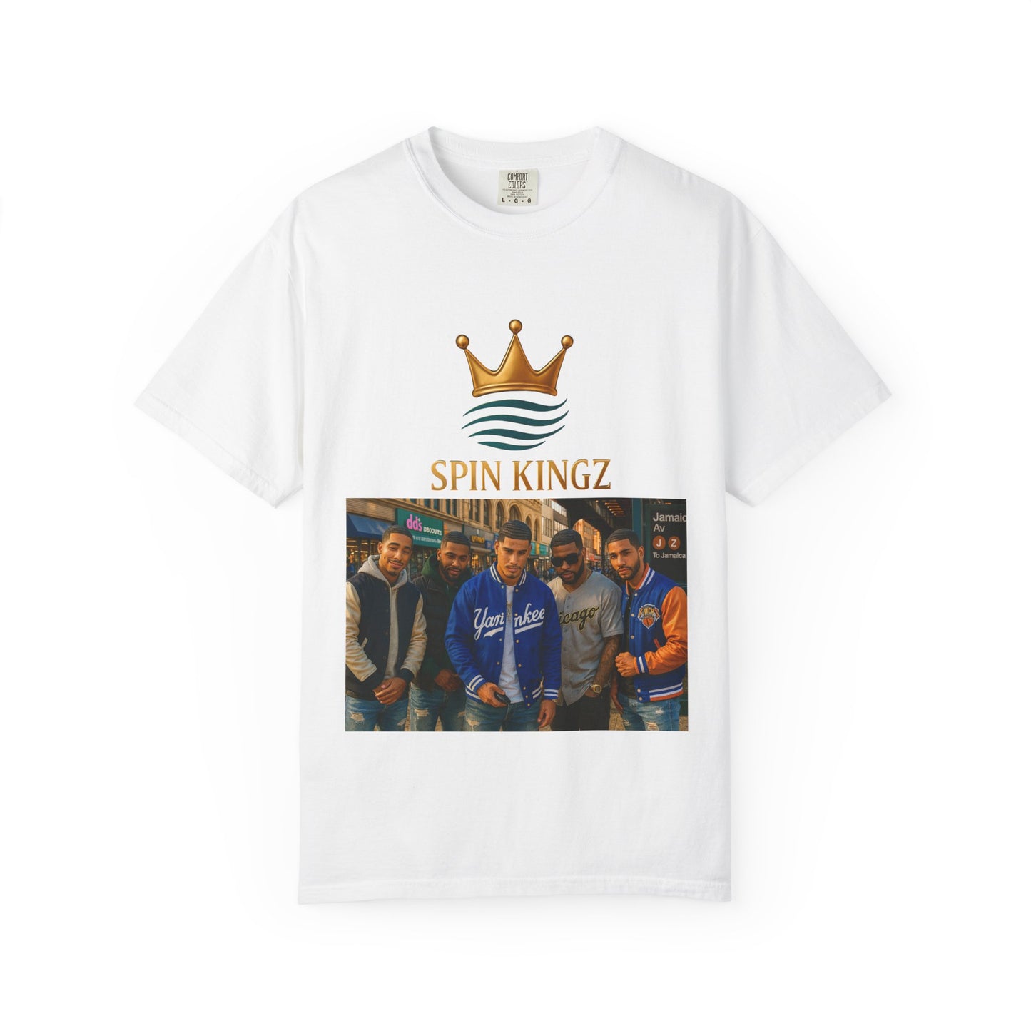 Spin Kingz Unisex Garment-Dyed T-Shirt - Stylish Streetwear, Gift for Music Lovers, Casual Wear, Trendy Outfit, Unisex Fashion