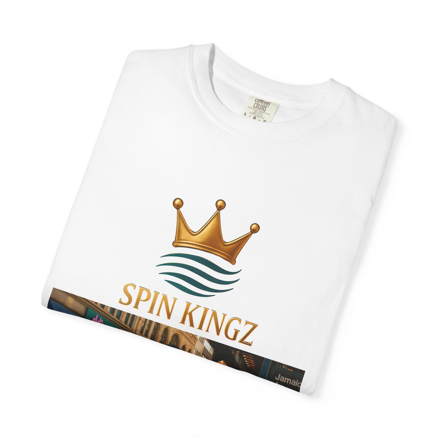 Spin Kingz Unisex Garment-Dyed T-Shirt - Stylish Streetwear, Gift for Music Lovers, Casual Wear, Trendy Outfit, Unisex Fashion