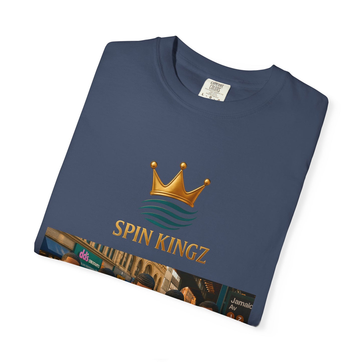 Spin Kingz Unisex Garment-Dyed T-Shirt - Stylish Streetwear, Gift for Music Lovers, Casual Wear, Trendy Outfit, Unisex Fashion