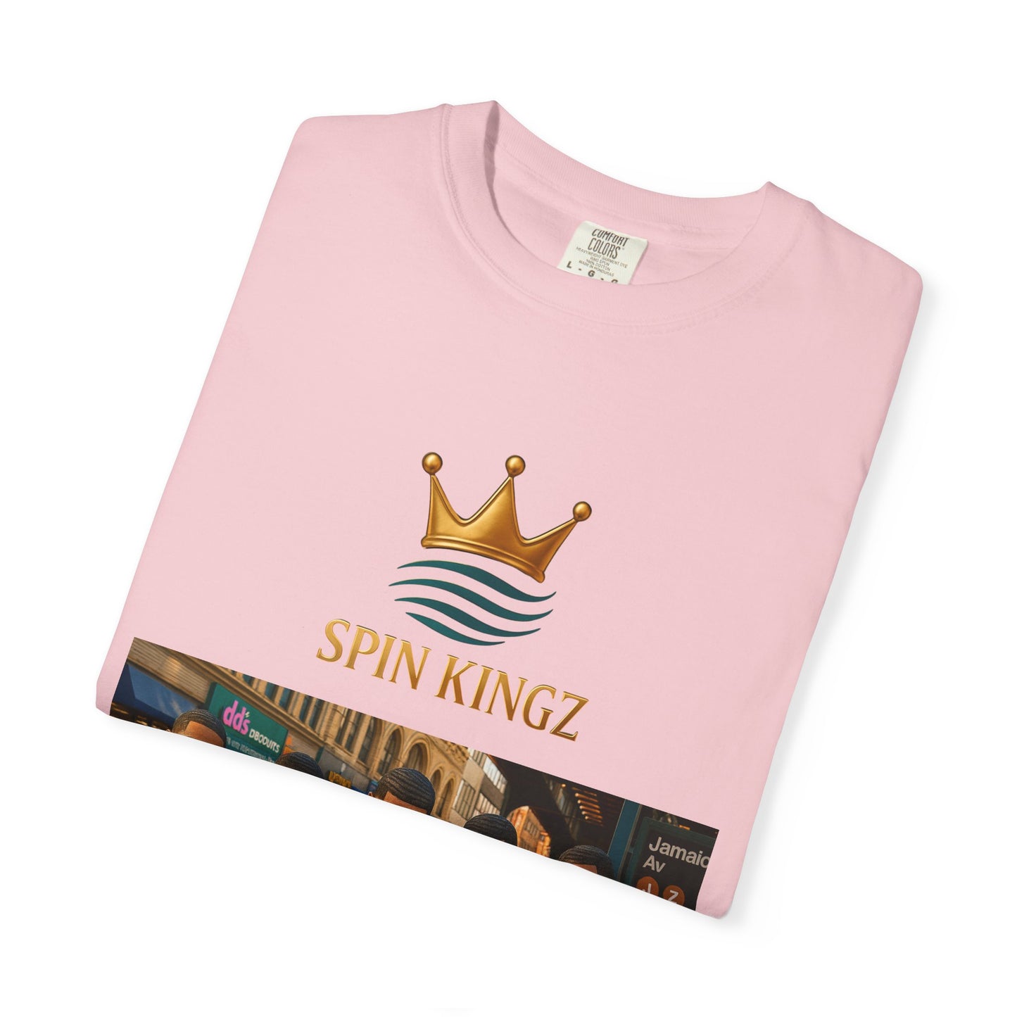 Spin Kingz Unisex Garment-Dyed T-Shirt - Stylish Streetwear, Gift for Music Lovers, Casual Wear, Trendy Outfit, Unisex Fashion