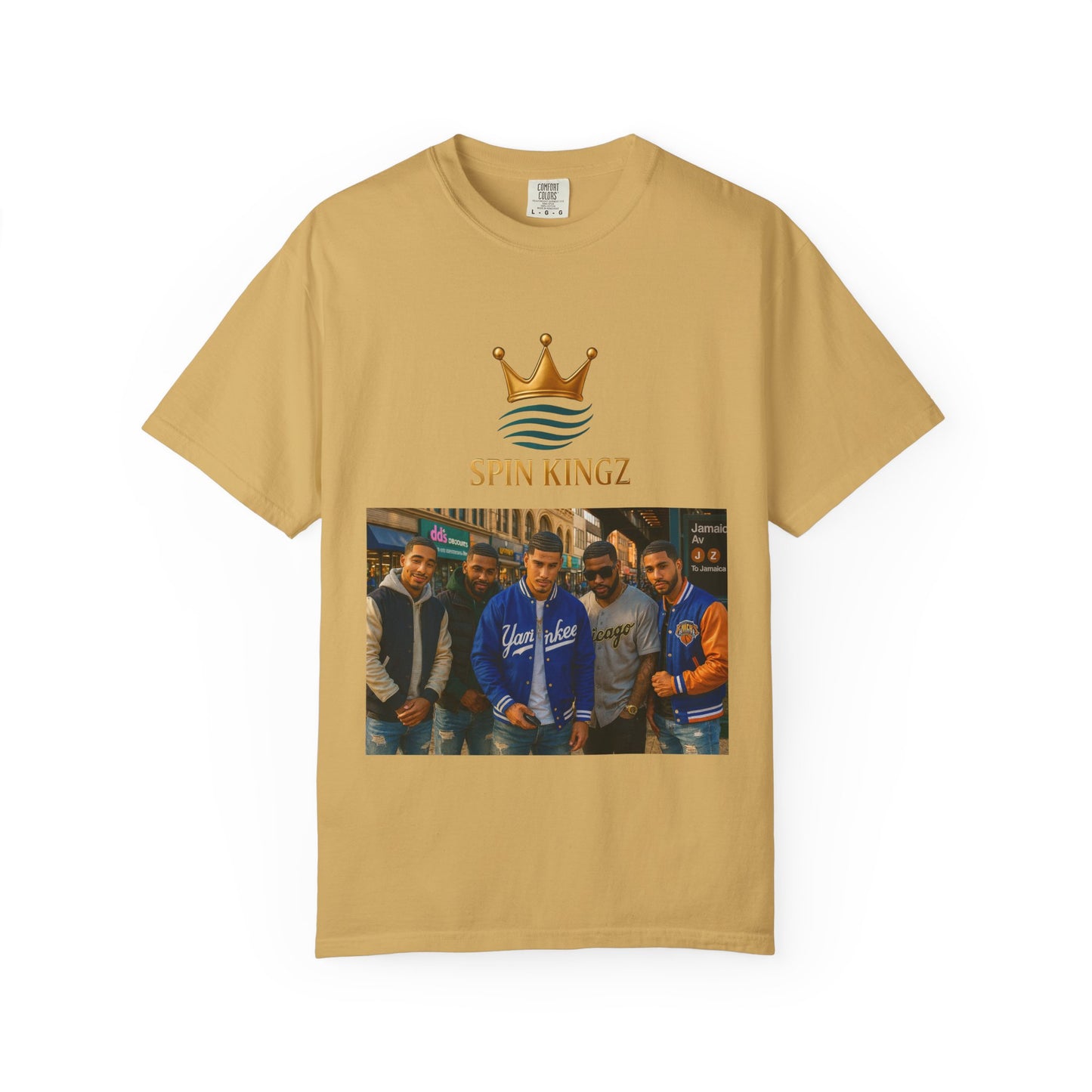 Spin Kingz Unisex Garment-Dyed T-Shirt - Stylish Streetwear, Gift for Music Lovers, Casual Wear, Trendy Outfit, Unisex Fashion