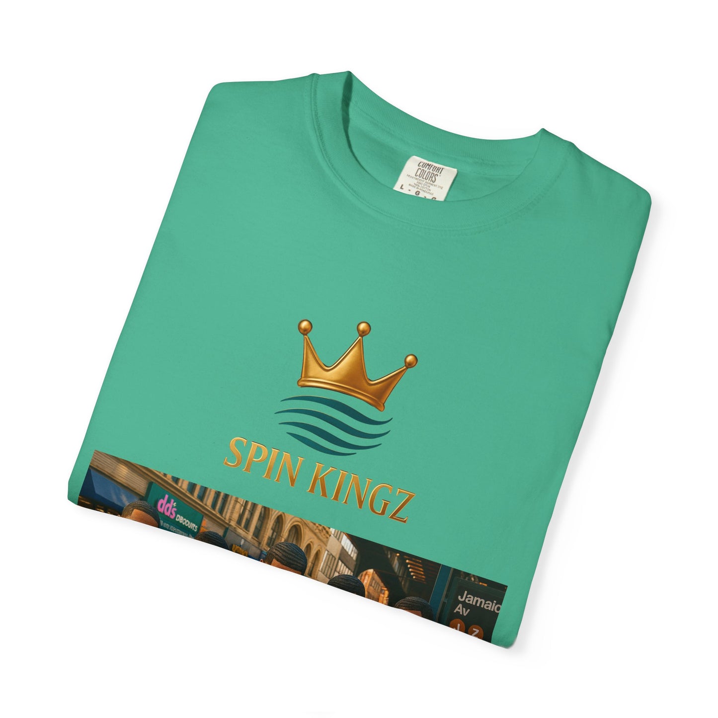 Spin Kingz Unisex Garment-Dyed T-Shirt - Stylish Streetwear, Gift for Music Lovers, Casual Wear, Trendy Outfit, Unisex Fashion