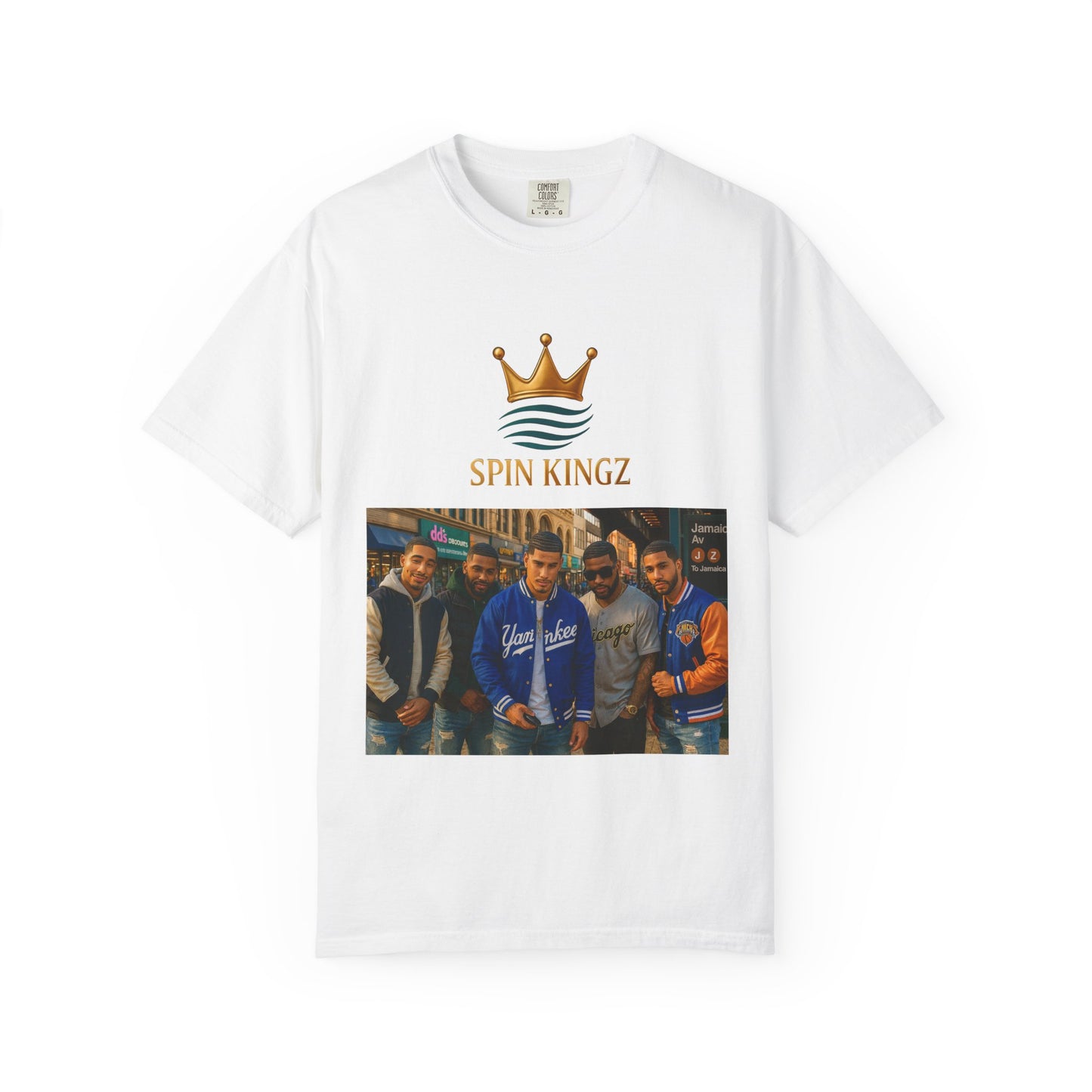 Spin Kingz Unisex Garment-Dyed T-Shirt - Stylish Streetwear, Gift for Music Lovers, Casual Wear, Trendy Outfit, Unisex Fashion