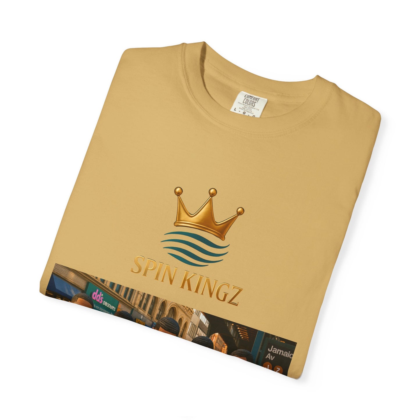 Spin Kingz Unisex Garment-Dyed T-Shirt - Stylish Streetwear, Gift for Music Lovers, Casual Wear, Trendy Outfit, Unisex Fashion