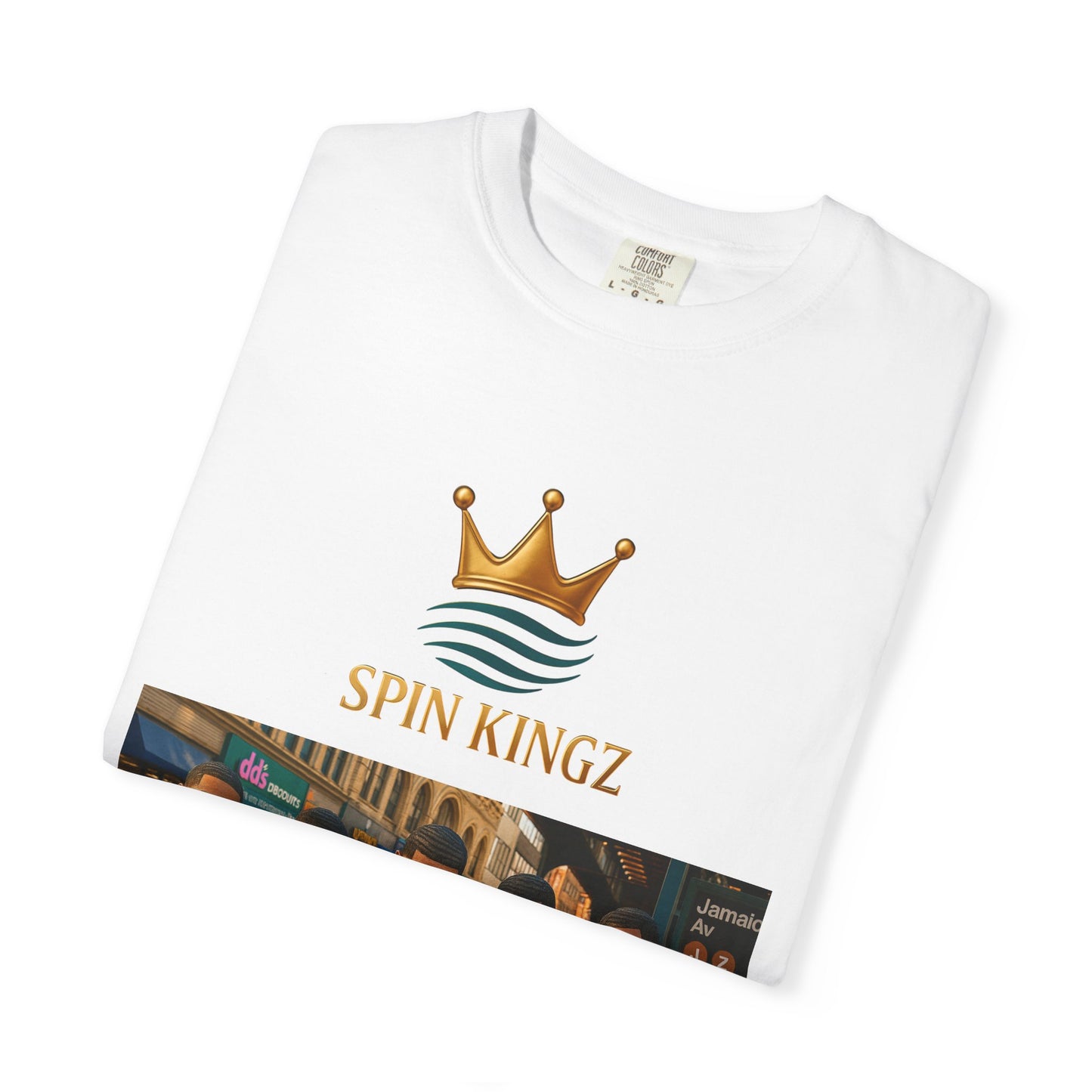 Spin Kingz Unisex Garment-Dyed T-Shirt - Stylish Streetwear, Gift for Music Lovers, Casual Wear, Trendy Outfit, Unisex Fashion