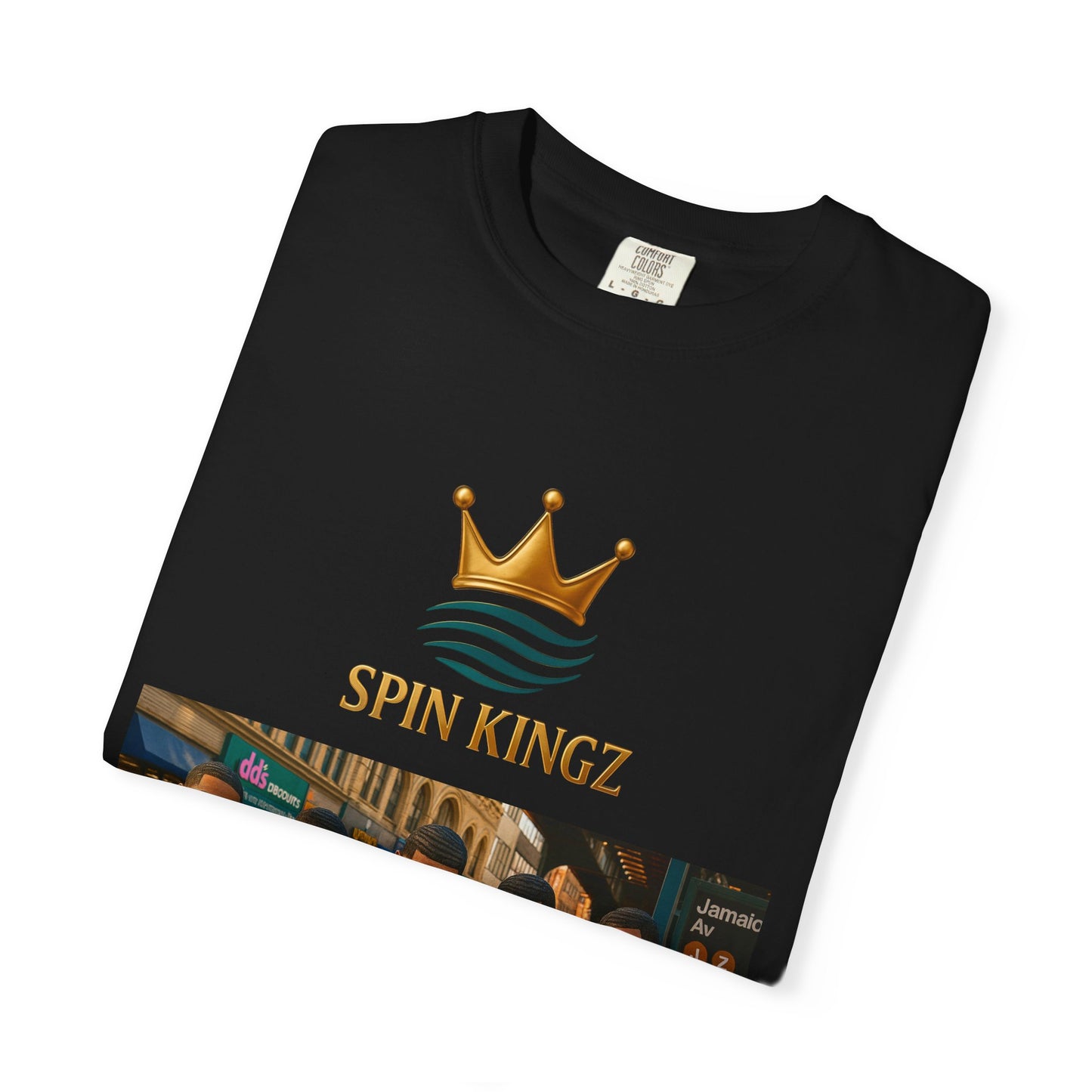 Spin Kingz Unisex Garment-Dyed T-Shirt - Stylish Streetwear, Gift for Music Lovers, Casual Wear, Trendy Outfit, Unisex Fashion