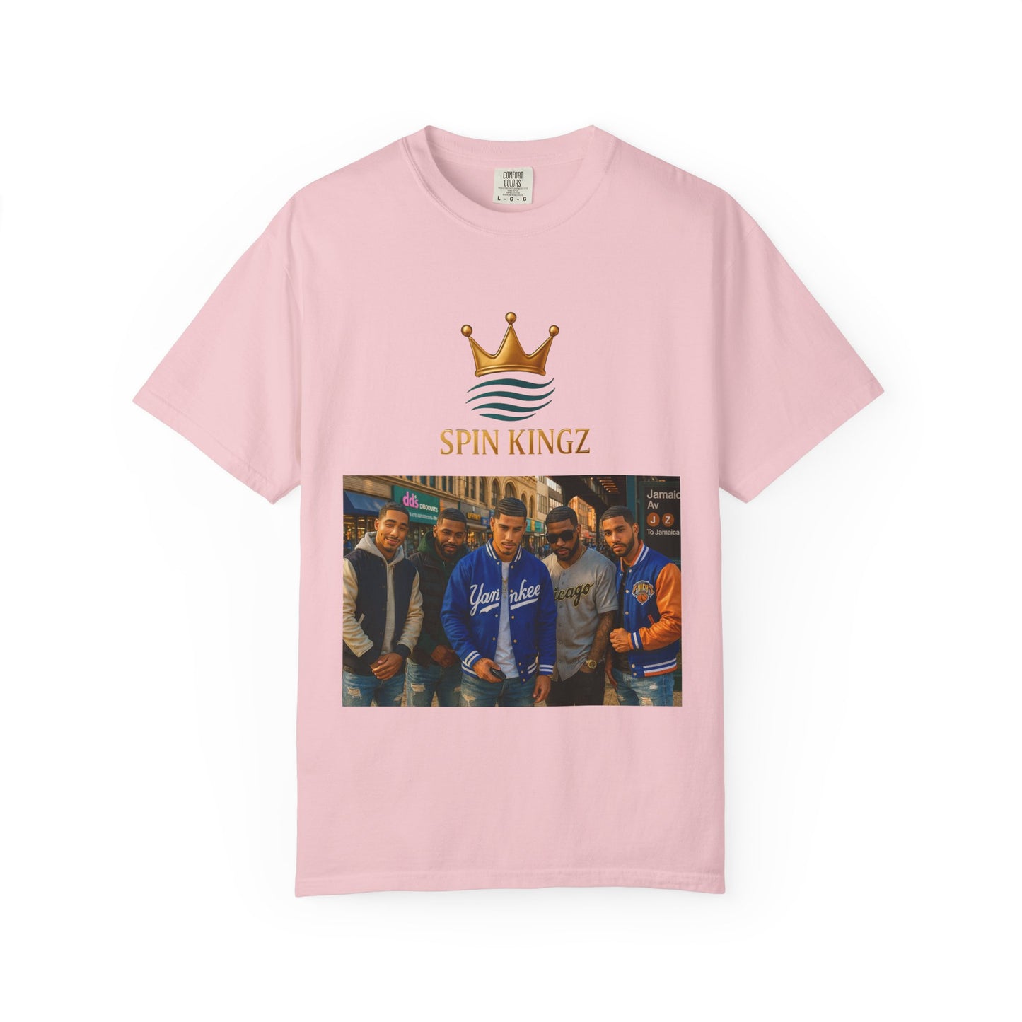 Spin Kingz Unisex Garment-Dyed T-Shirt - Stylish Streetwear, Gift for Music Lovers, Casual Wear, Trendy Outfit, Unisex Fashion