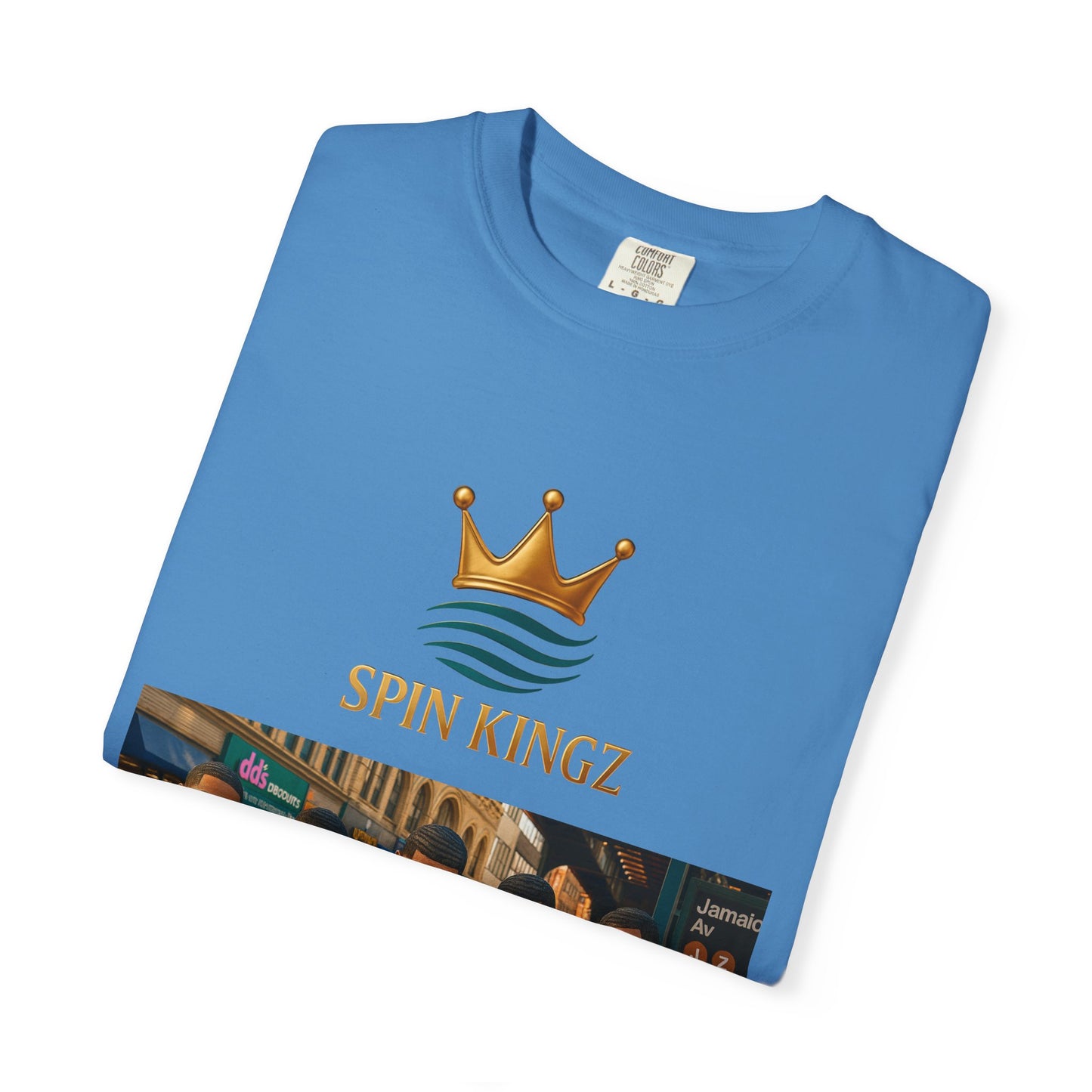 Spin Kingz Unisex Garment-Dyed T-Shirt - Stylish Streetwear, Gift for Music Lovers, Casual Wear, Trendy Outfit, Unisex Fashion